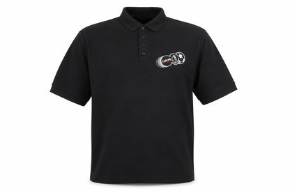 Russell Men’s Black Polo Shirt L Carling Embroidered Beer Logo
