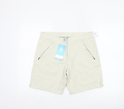 Odlo Women's Beige Chino Softshell Shorts UK 12 - Lightweight Stretch