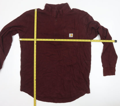 Carhartt Men's Red XL Relaxed Fit 1/4 Zip Sweatshirt