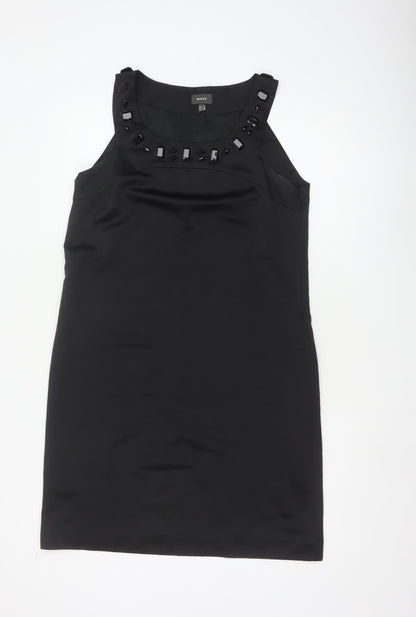 Mexx Women's Black Size 12 Beaded Sheath Knee Length Dress