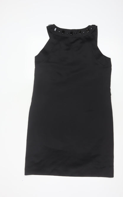 Mexx Women's Black Size 12 Beaded Sheath Knee Length Dress