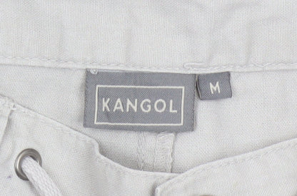 Kangol Women's Beige Linen Cargo Shorts M Lightweight Casual