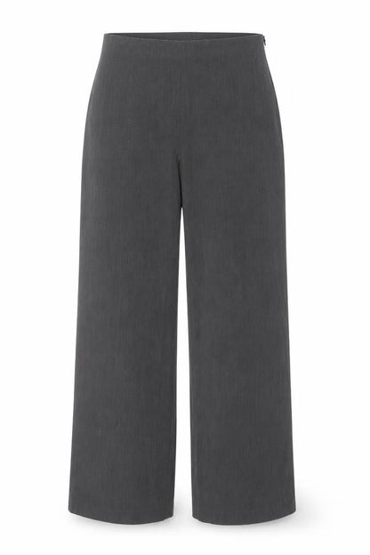Next Women Grey Wide-Leg Dress Trousers Size 12 Regular