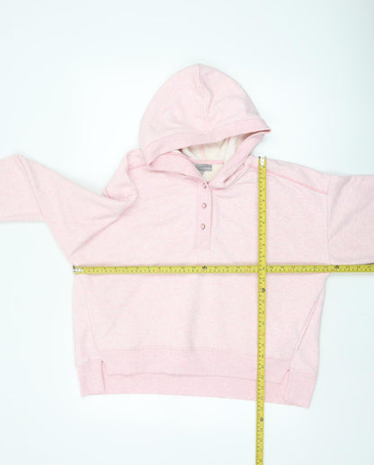 Oliver Bonas Womens Pink Henley Hoodie UK 10 Cotton Blend Casual