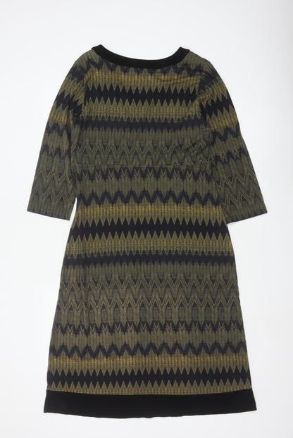 Yest Women’s Multicoloured Chevron Knit Shift Dress Size 12