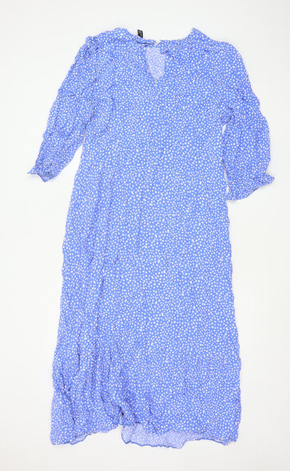 Nobody's Child Women's Blue Polka Dot A-Line Midi Dress Size 18