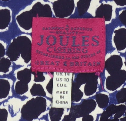Joules Women Blue Animal Print Shift Dress Size 14 3/4 Sleeve