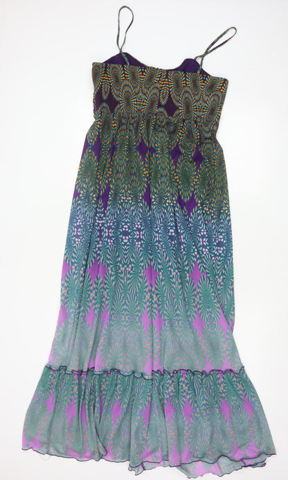 Wallis Women's Multicoloured Size 12 Maxi Dress Sleeveless Bohemian Long