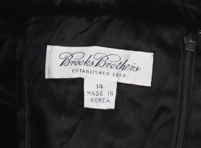 Brooks Brothers Women’s Black Velvet Sheath Dress Size 14 Formal