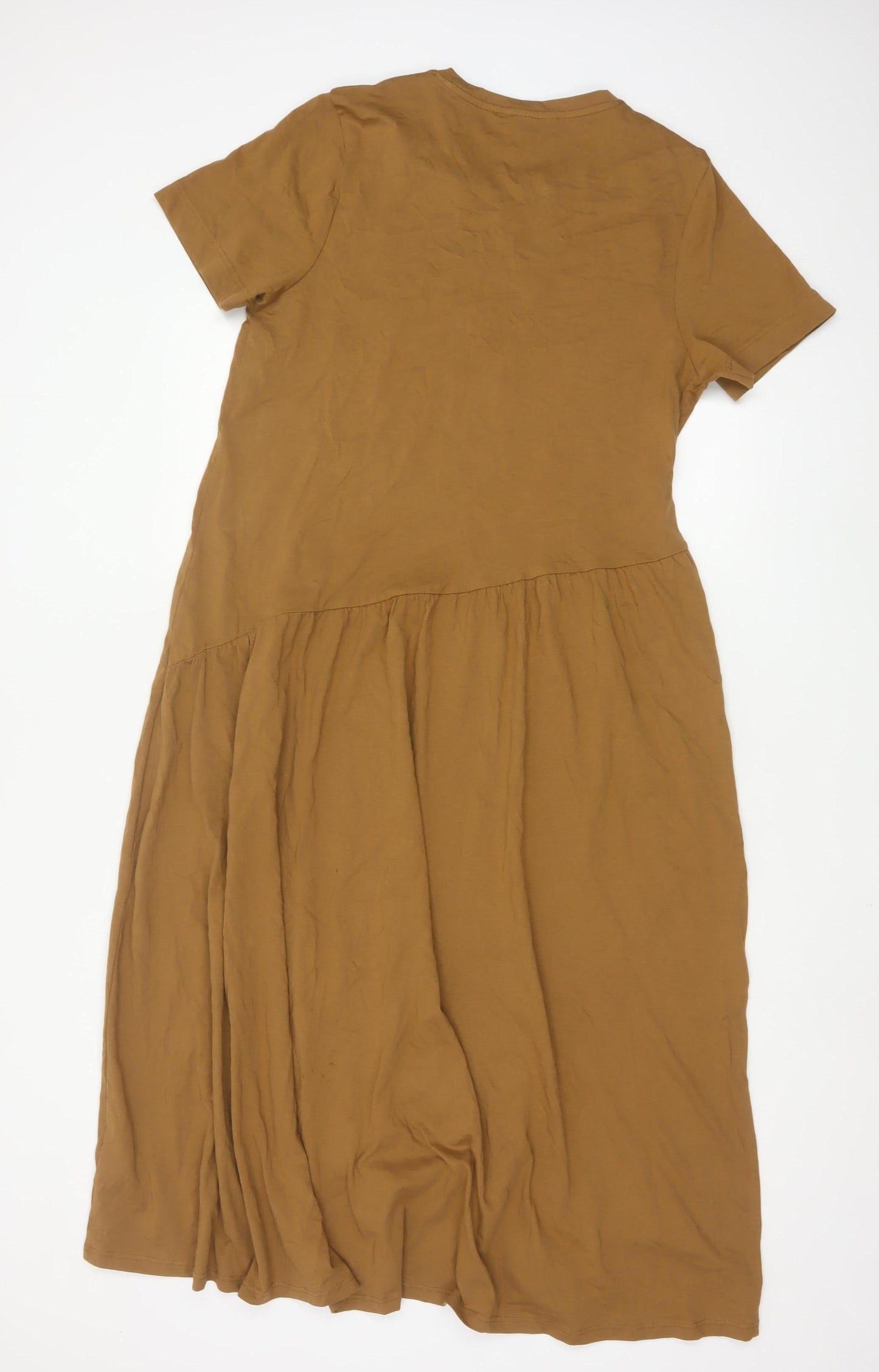 Marks and Spencer Women’s Brown Cotton Midi T-Shirt Dress Size 14