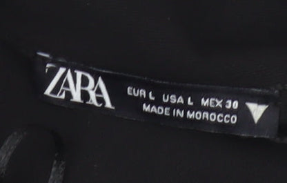 Zara Women Black One Shoulder Bodycon Dress Size 14 Party Cocktail