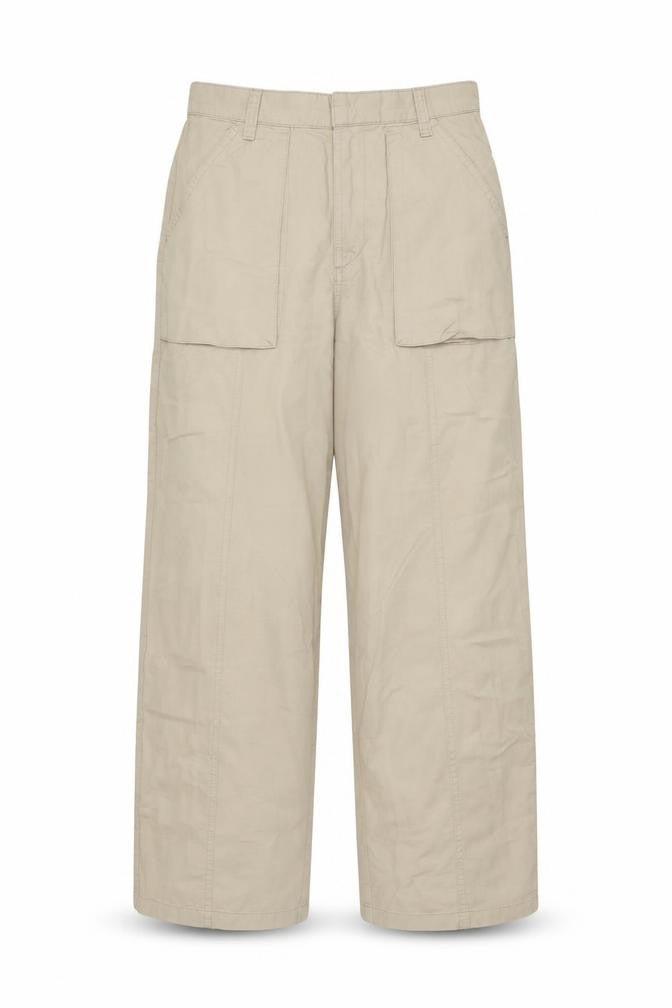 Mavi Women's Beige Cargo Trousers Cotton Wide-Leg M