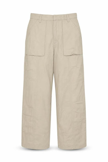 Mavi Women's Beige Cargo Trousers Cotton Wide-Leg M