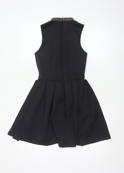 Superdry Women's Black Beaded Fit & Flare Sleeveless Dress XS