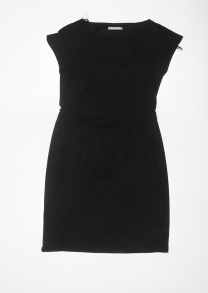 Marks and Spencer Women Black Sheath Belted Dress Size 14