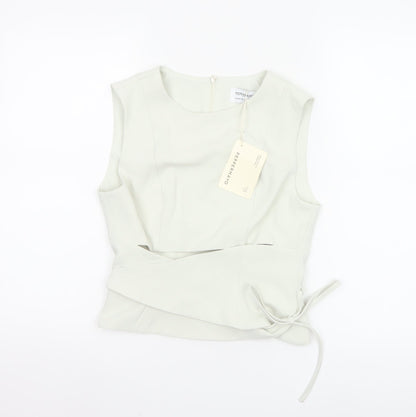 Peppermayo Women Ivory XS Wrap Woven Sleeveless Blouse
