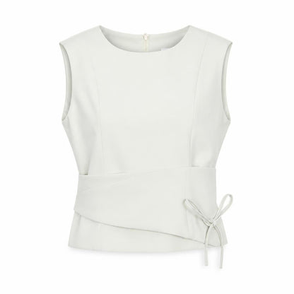 Peppermayo Women Ivory XS Wrap Woven Sleeveless Blouse
