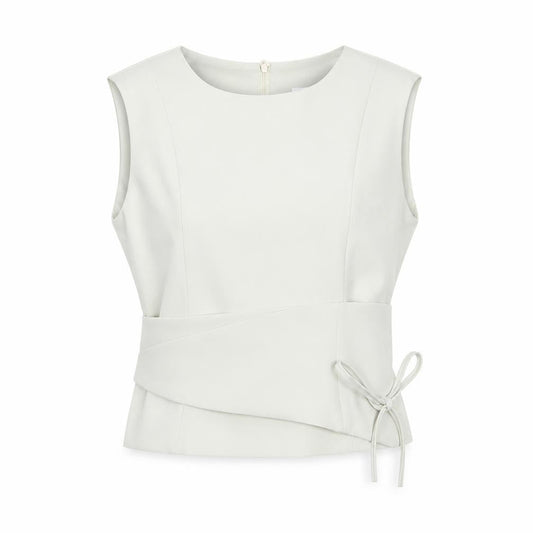 Peppermayo Women Ivory XS Wrap Woven Sleeveless Blouse