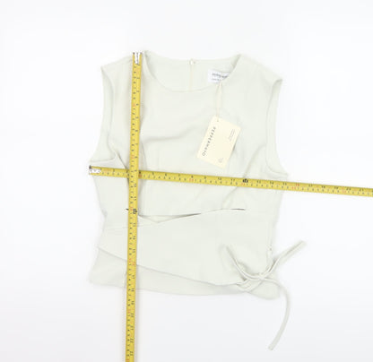 Peppermayo Women Ivory XS Wrap Woven Sleeveless Blouse