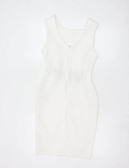 Miss Selfridge Women’s White Petite Bodycon Dress Size 10