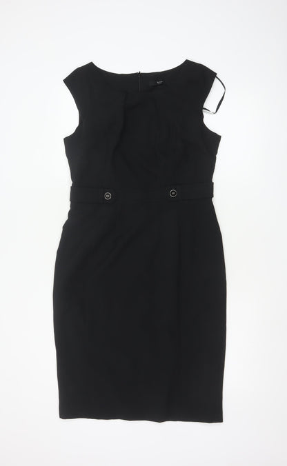 BHS Women’s Black Sleeveless Sheath Work Dress Size 12