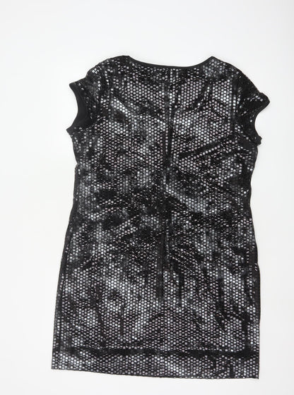 Ronni Nicole Women’s Black Sequin Sheath Dress Size 16 Party Cocktail