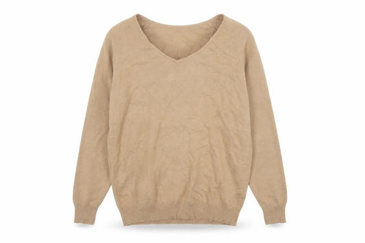 Phase Eight Women Beige V-Neck Relaxed Knit Pullover Jumper XS
