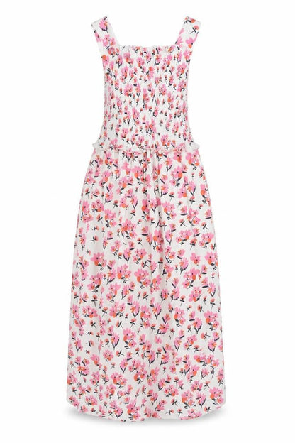 River Island Women’s Multicoloured Floral Smocked Midi Dress Size 8