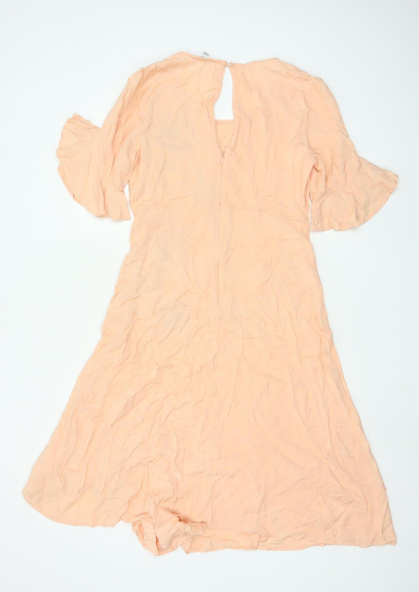RJR John Rocha Women Beige Floral Embroidered A-Line Dress Size 10