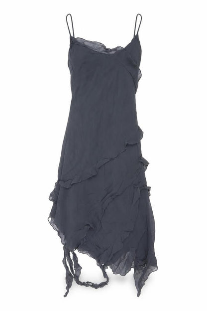 Light Before Dark Women's Grey Asymmetric Slip Dress Size S