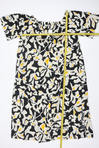 Marks and Spencer Women’s Multicoloured Cotton Off Shoulder Shift Dress Size 12