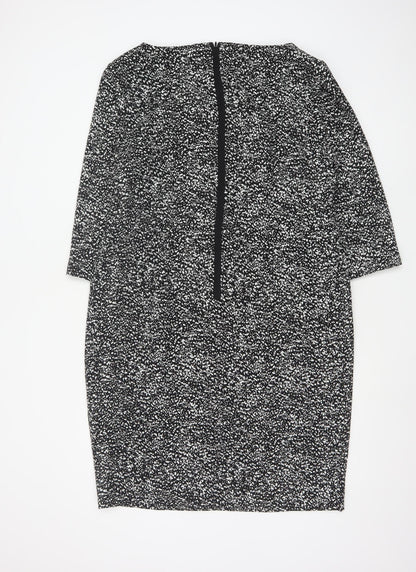 Planet Women’s Black Geometric Sheath Dress Size 16 Workwear