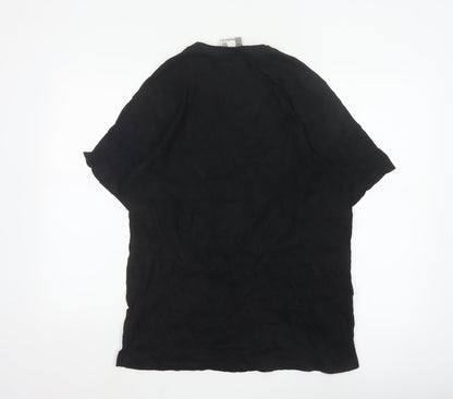 Fenchurch Men's Black Graphic Logo Cotton T-Shirt Size M