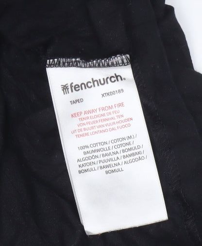 Fenchurch Men's Black Graphic Logo Cotton T-Shirt Size M