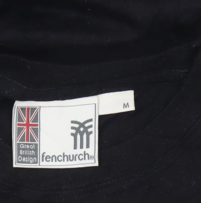 Fenchurch Men's Black Graphic Logo Cotton T-Shirt Size M