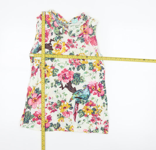 Joules Women's Multicoloured Floral Sleeveless Tunic Blouse Size 12