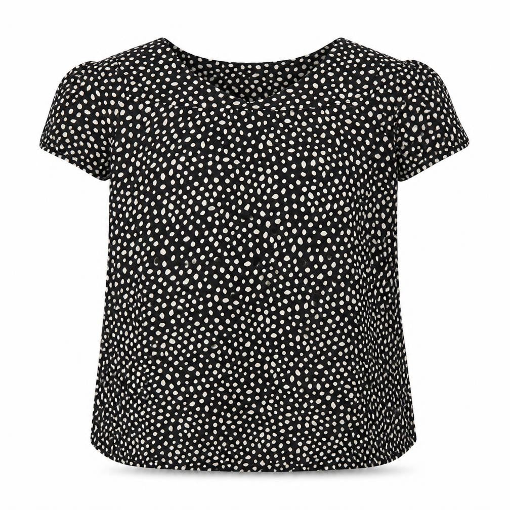 Fat Face Womens Black Polka Dot Viscose Tunic Blouse Size 10