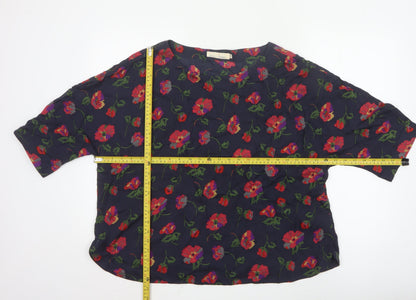 Seasalt Cornwall Women’s Blue Floral 3/4 Sleeve Tunic Blouse Size 18