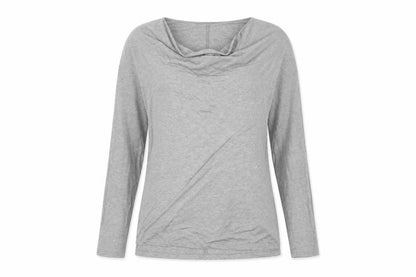 L.K.Bennett Women's Grey Long Sleeve Cowl Neck Jersey Blouse Size S