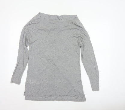 L.K.Bennett Women's Grey Long Sleeve Cowl Neck Jersey Blouse Size S