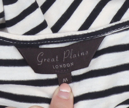 Great Plains Women’s Black Stripe Jersey A-Line Dress Size M