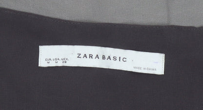 Zara Basic Women's Grey Sequin Layered Chiffon A-Line Dress Size 12