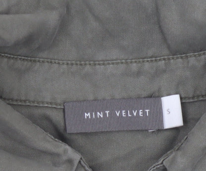 Mint Velvet Women's Green Sleeveless Belted Shirt Dress Size S