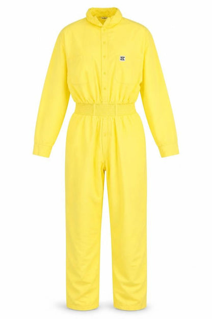 Lucy & Yak Women's Yellow Cotton Jumpsuit Size S Elastic Waist