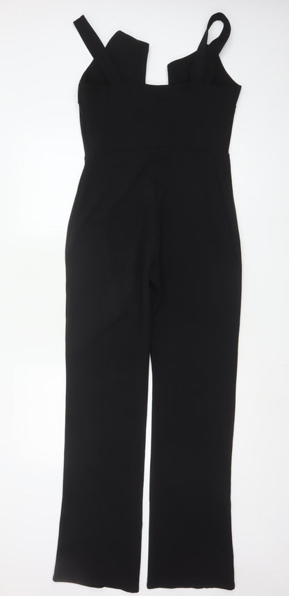 Club L London Women's Black Wide-Leg Jumpsuit UK 12 Polyester Blend