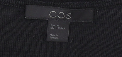 COS Women Black Sleeveless Shift Dress Size 12 Stretch Cotton