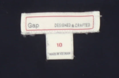 GAP Women Blue Fit & Flare Cotton Blend Long Sleeve Dress Size 10
