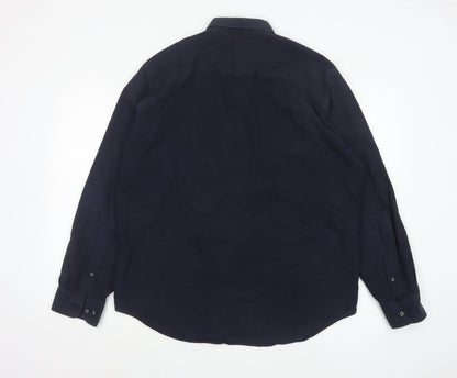 Matinique Men's Blue 2XL Button-Down Cotton Casual Shirt