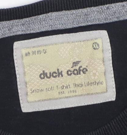 Duck Cafe Women's Black Tokyo Graphic Cotton T-Shirt XL