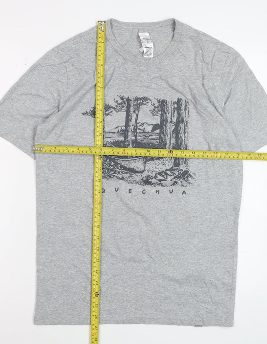 Quechua Women's Grey Graphic Outdoor T-Shirt Size S